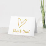 Simple White & Gold Typography Heart Thank You