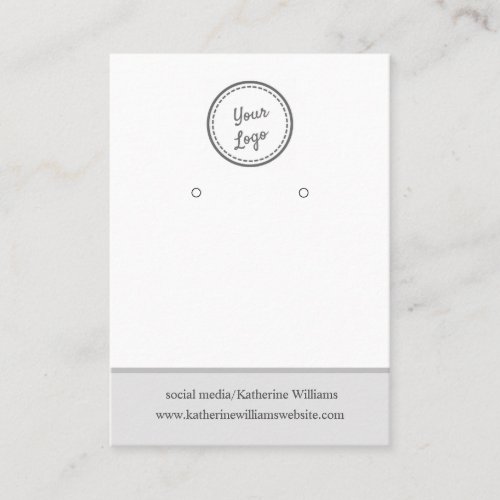 Simple White  Gray  Earring Display Card Logo