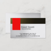 Simple White Grey Red Gold Modern Business Card (Front/Back)