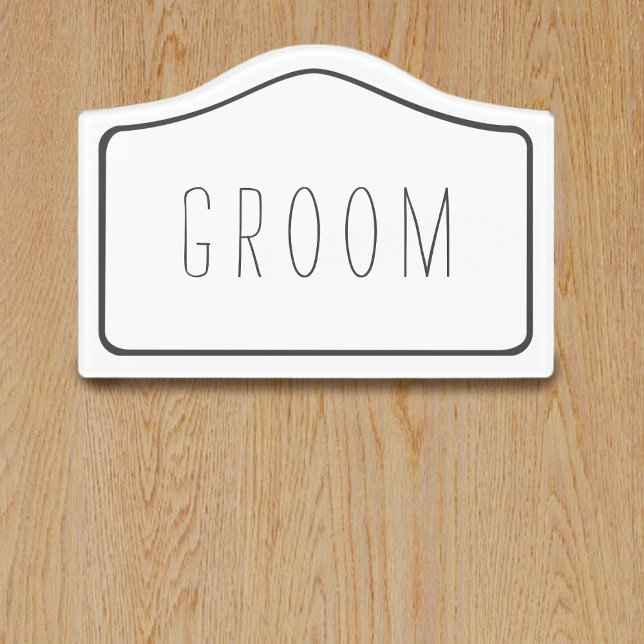 Simple White Groom Changing Room Door Sign (A simple door sign for your Groom's Changing Room. No peeking! )