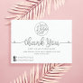 Simple White Handwritten Hearts Customer Thank You Business Card