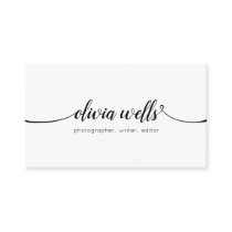 Simple White Handwritten Script Calligraphy Business Card Simple White Handwritten Script Calligraphy Business Card