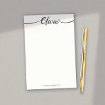Simple White  Handwritten Script Calligraphy Notep Post-it Notes<br><div class="desc">Easily customize calligraphy text by arranging swashes to connect to first and last letters. If you need any help, feel free to contact me! For additional matching marketing materials, custom design or logo inquiry, please contact me at maurareed.designs@gmail.com and I will reply within 24 hours. For shipping, card paper inquires...</div>