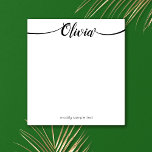 Simple White  Handwritten Script Calligraphy Notepad<br><div class="desc">Easily customize calligraphy text by arranging swashes to connect to first and last letters. If you need any help, feel free to contact me! For additional matching marketing materials, custom design or logo inquiry, please contact me at maurareed.designs@gmail.com and I will reply within 24 hours. For shipping, card paper inquires...</div>