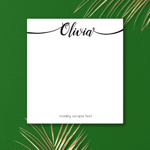 Simple White Handwritten Script Calligraphy Notepad