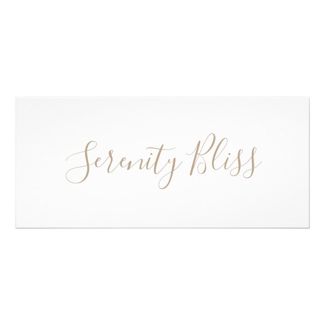 Simple  White Handwritten Script Calligraphy Rack Card (Front)
