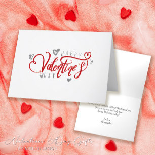 Simple white Happy Valentines Day Holiday Card