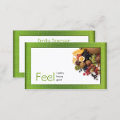 Simple White Healthy Life Yellow Green Linen Card (Front/Back)