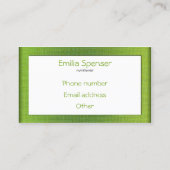 Simple White Healthy Life Yellow Green Linen Card (Back)