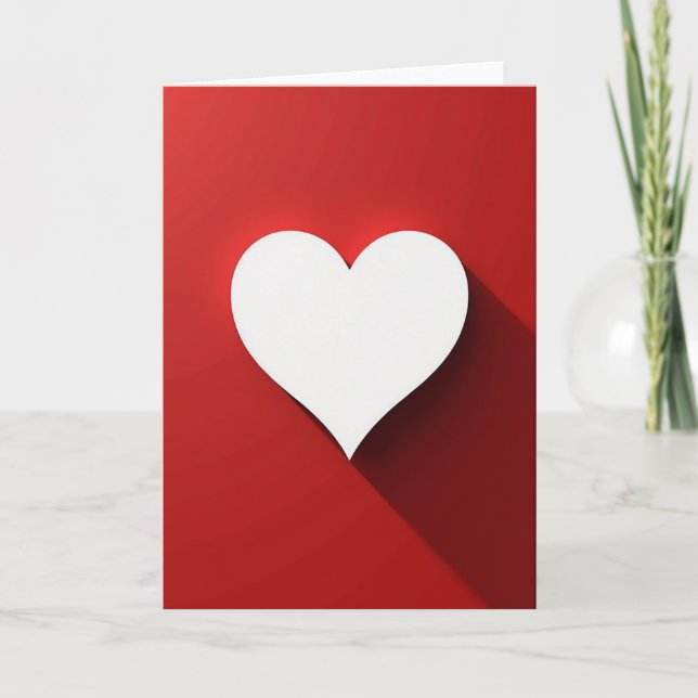 Simple White Heart Card (Front)