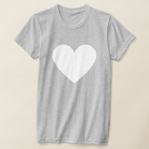 Simple White Heart Modern Love Gray Womans T-Shirt