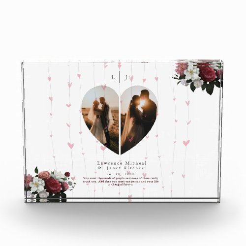 Simple White Heart Shaped Photo Custom For Couples