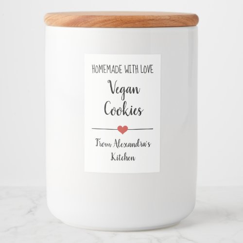 Simple white homemade cookies  food label