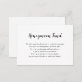 Simple white Honeymoon Fund Enclosure Card (Front/Back)