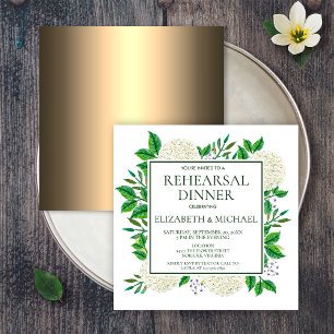 Simple White Hydrangeas Watercolor Rehearsal Invit Invitation