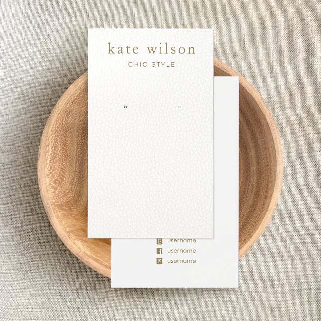 Simple White Leather  Earring Display Card (Creator Uploaded)