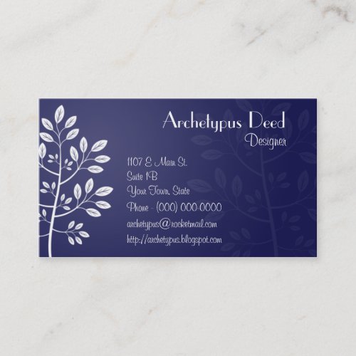 Simple White Leaves Business Card