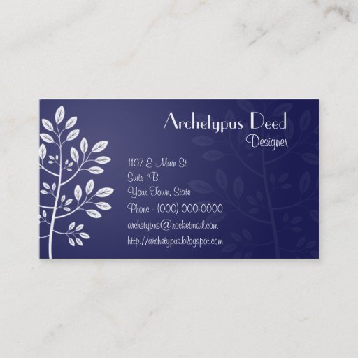 Customizable Simple White Leaves Business Card