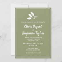 Simple white leaves. Dusty green formal Wedding