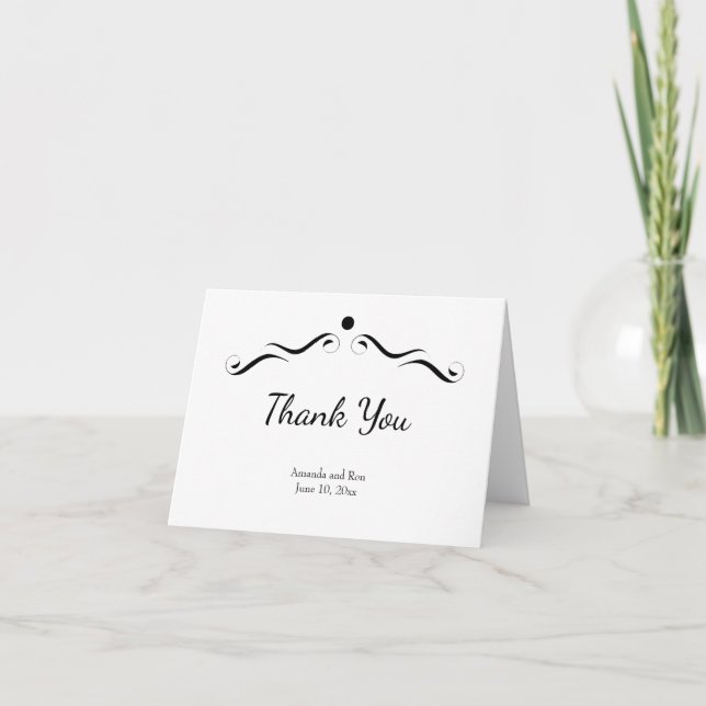 Simple White Letterpress Thank You Card (Front)