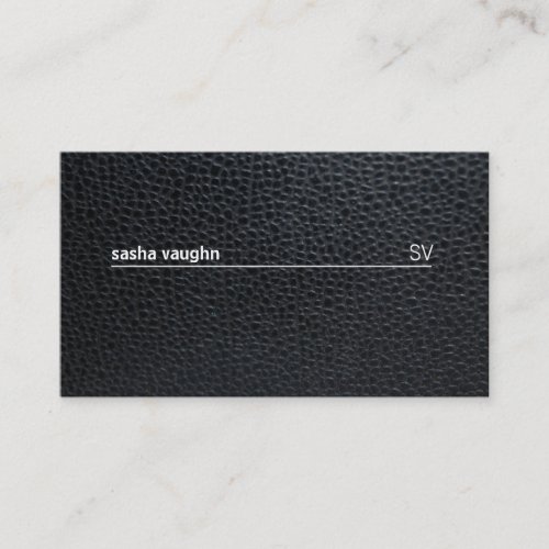 Simple White Line Leather Business Card