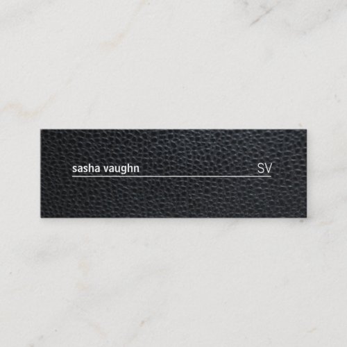 Simple White Line  Leather Mini Business Card