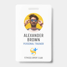 Simple White Logo And QR Code Employee ID Photo
