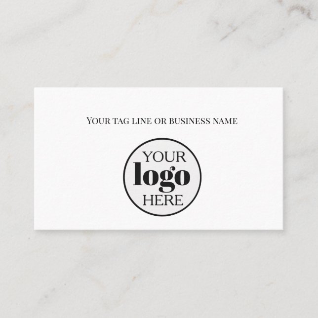 Simple White Logo QR Code  Business Card (Front)