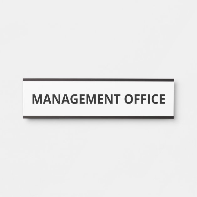 Simple White Management Office Door Sign