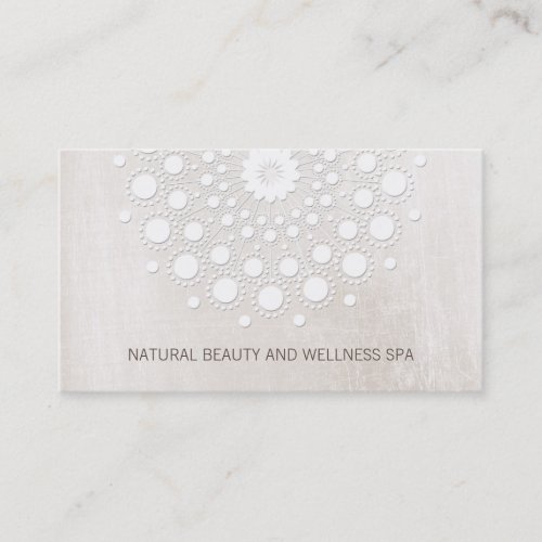 Simple White Mandala Beauty and Day Spa Business Card