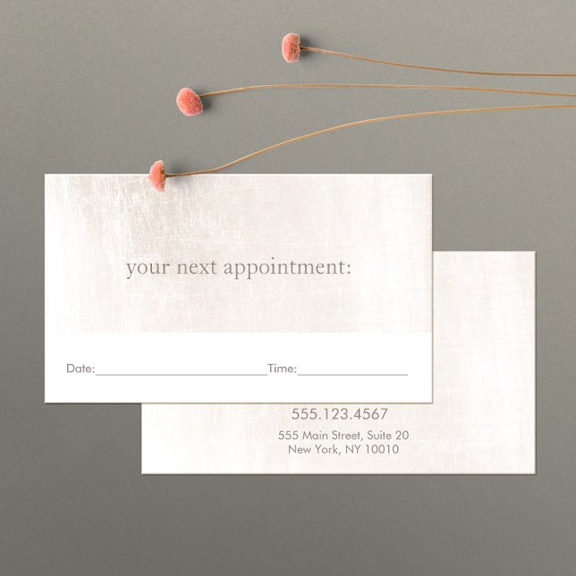 Simple White Marble Salon Spa Appointment Reminder Card (Creator Uploaded)