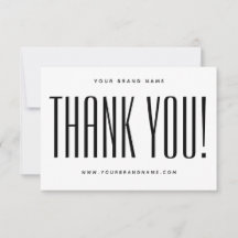 Simple white minimalist business thank you card