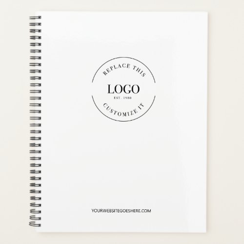 Simple White Minimalist Custom Logo Branded Planner