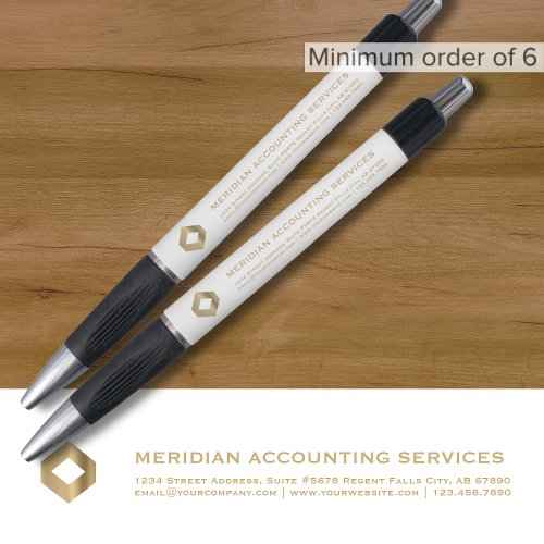 Simple White Minimalist Custom Logo Pen