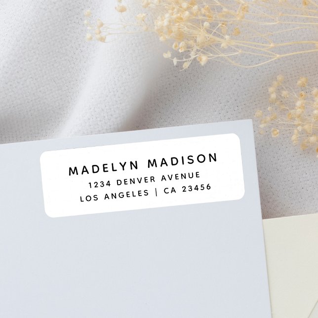 Simple White Minimalist Elegant Return Address Label (Creator Uploaded)