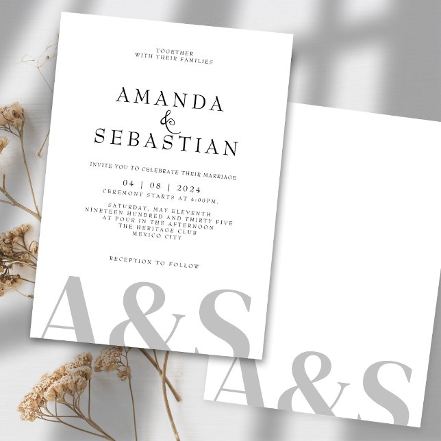 Simple White Minimalist Elegant Wedding Invitation (Creator Uploaded)
