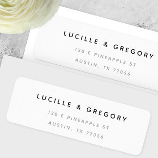 Simple White Minimalist First Names Return Address Label