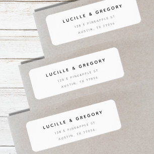 Simple White Minimalist First Names Return Address Label
