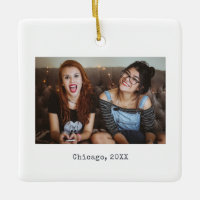 Simple White Minimalist Photo Keepsake Christmas