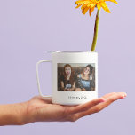 Simple White Minimalist Photo Text Keepsake Coffee Mug<br><div class="desc">Simple White Minimalist Photo Keepsake Stylish Coffee mug, a beautiful personalized gift for best friends, bff, family, couple, girlfriend, boyfriend, coworker, boss and more, as a trip keepsake, congratulation gifts, birthday, anniversary, Christmas one of a kind gift. Create your own custom photo coffee mug and add your own text, or...</div>