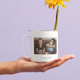 Simple White Minimalist Photo Text Keepsake Coffee Mug