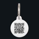 Simple White Minimalist QR Code Custom Template Pet ID Tag<br><div class="desc">Crete Your own QR Code scannable personalize white tag for your dog,  cat or any other pets. Customize and order today!</div>