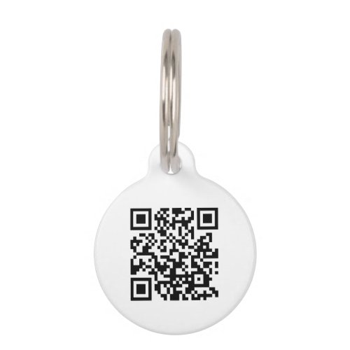 Simple White Minimalist QR Code Custom Template Pet ID Tag