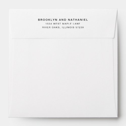 Simple White minimalist Return Address Envelope