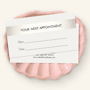 Simple White Modern FAUX Silver Stripe Appointment