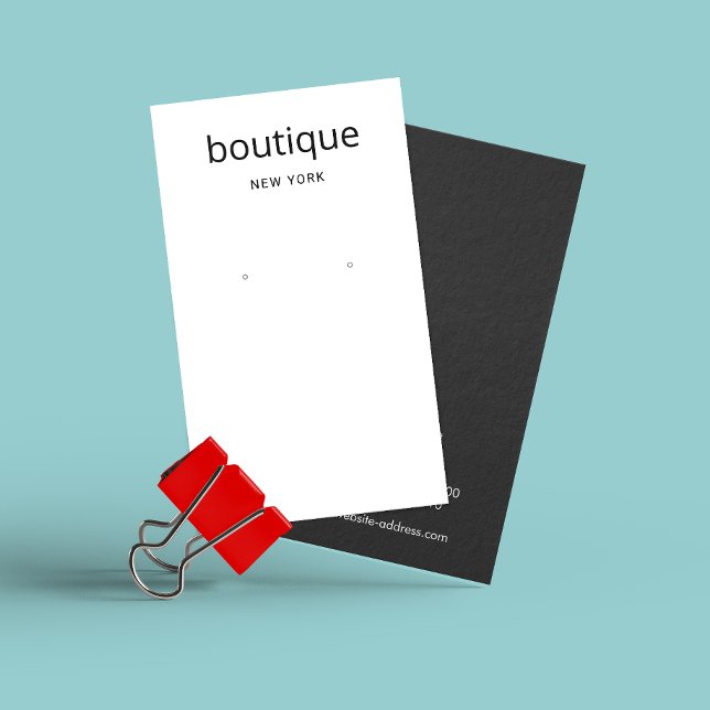 Simple White Modern Long Earring Display Card (Creator Uploaded)