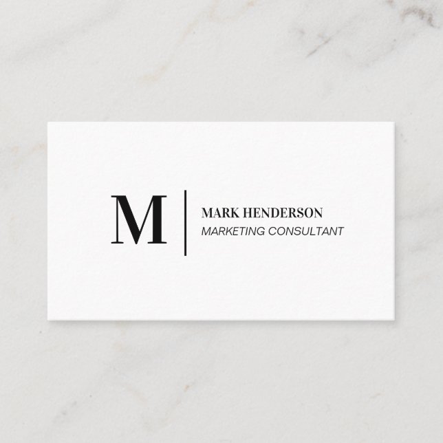 Simple White Modern Minimalist Business Card (Front)