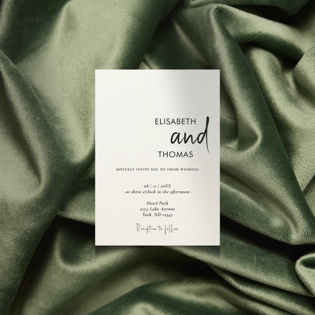 Simple white modern minimalistic wedding  invitation (Creator Uploaded)