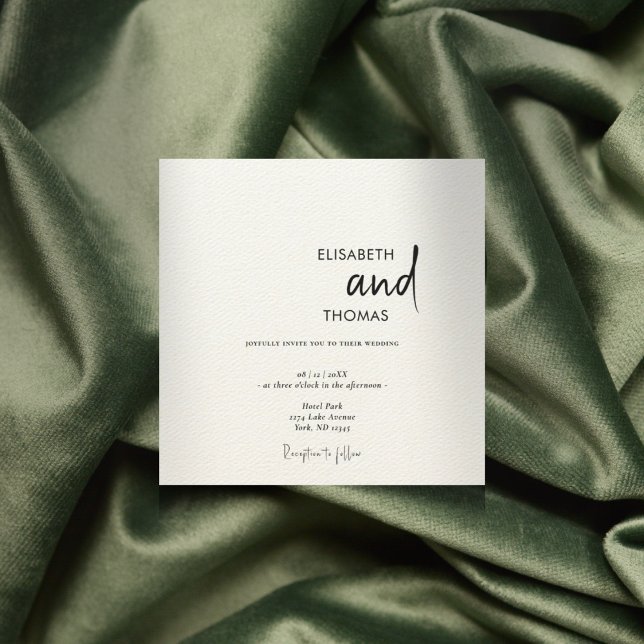 Simple white modern minimalistic wedding  invitation (Creator Uploaded)
