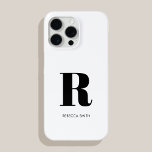 Simple White Modern Monogram iPhone 15 Pro Max Case<br><div class="desc">Simple Modern Initial Monogram Phone Case. Create your own personalized iPhone Case with custom initial name.</div>